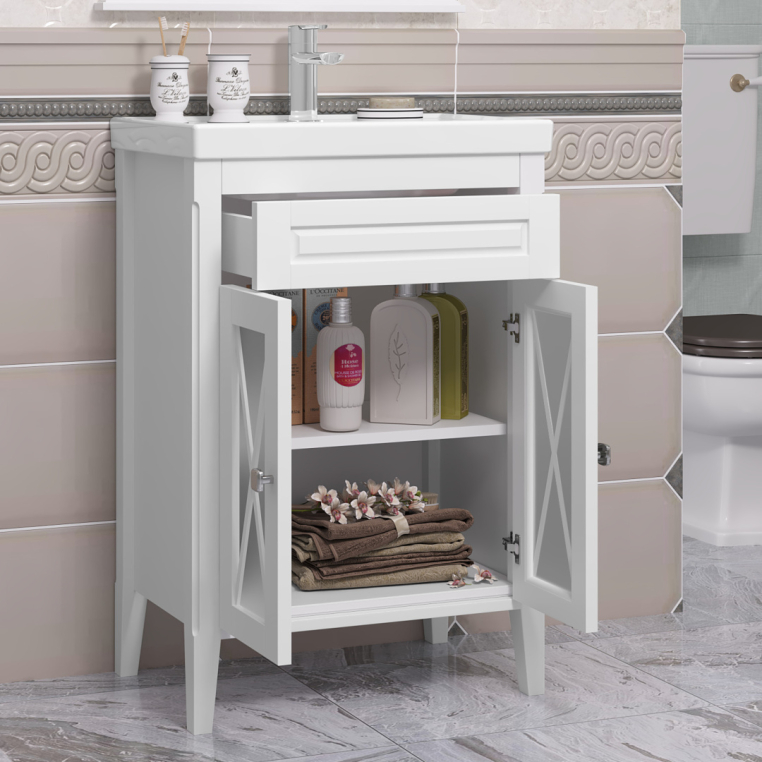 Комплект мебели Opadiris Палермо 70 белая 00-00006720+031100-u+00-00006726